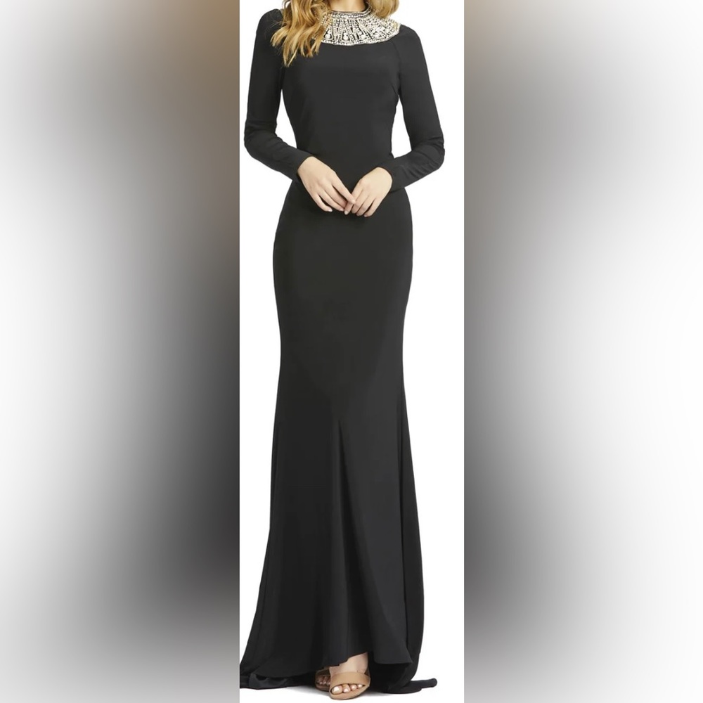Ieena for Mac Duggal long jersey gown